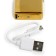 Electronic lighter, arc, usb, 5.6 x 3.8 x 1.3 cm, gold chrome