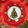 Plate Glass Dunch Dailers "New Year's spruce", D = 25 cm