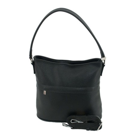 Bag women, genuine leather, black 27x12x47 cm