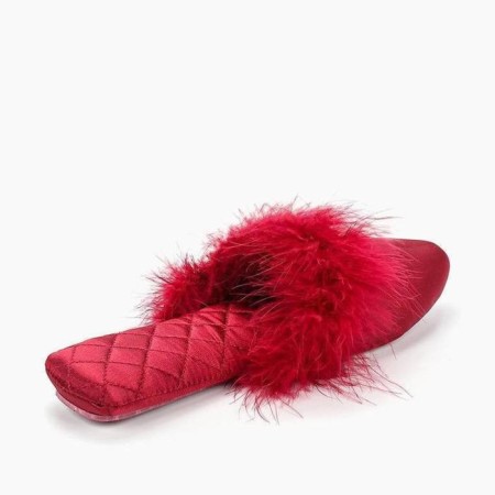 Slippers # 9 women, size 35.5, burgundy color-1