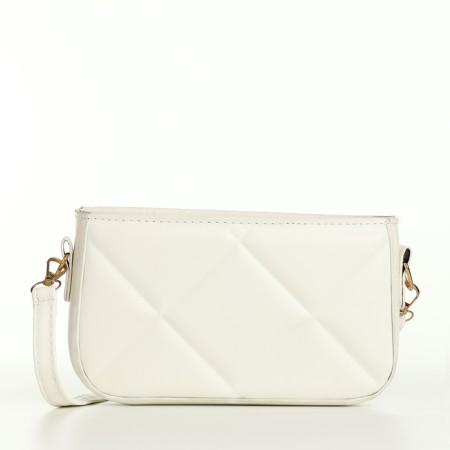 Bag Cross-Bodi with a zipper, white color