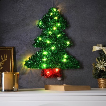 Figure from Mishura "Green Christmas tree" 36x28 cm, 20 LED, AG10x3 (in compl), T/white