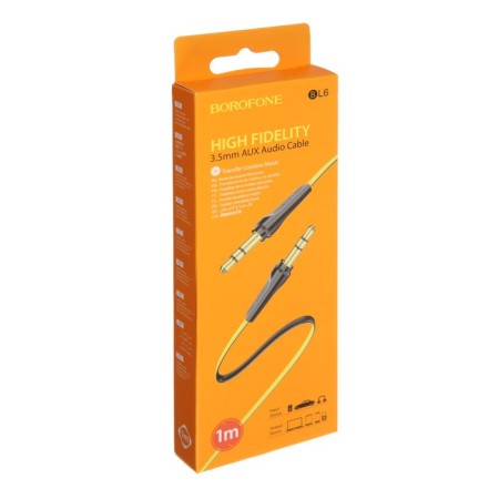 Audio Borofone BL6, Jack 3.5 mm (M) -Jack 3.5 mm (M), TPE braid, 1 m, yellow-4