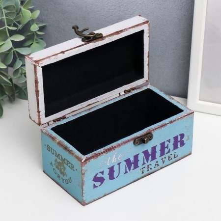 Casket wood to the leatherette "Summer Journey" 8x8x16 cm-1