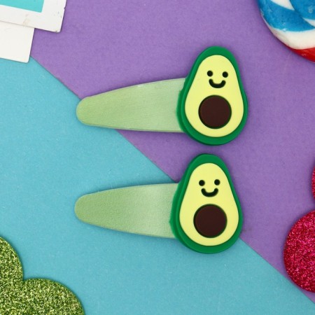 Invisibility for hair "Lolia" (set 2 pcs) cute avocado, 5.5 cm, green