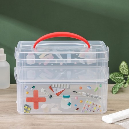 Universal Multi Box container, 2 sections, with a pen and decor, Mix drawing