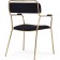 ASPEN Metal/velor Metal Carcass, gold/black 60x65x86 cm