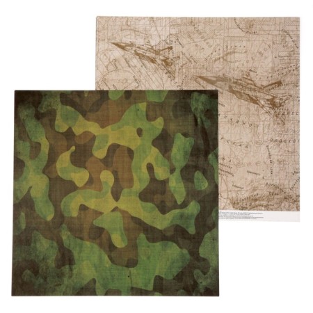 Military scrapbooking paper “Action map”, 30.5 x 30.5 cm 190 g/m2-1