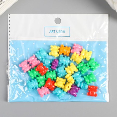 Beads for creativity plastic "Bear -colored cubs" set of 17 g 1.2 cm-3