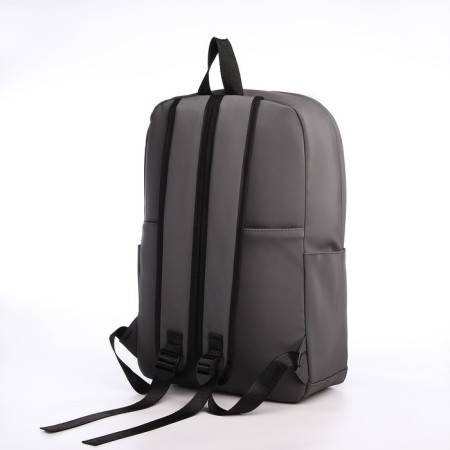 Young backpack from textiles on lightning, waterproof, 4 pockets, color gray color-3