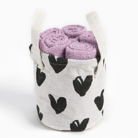 Set of terry decorative napkins Ethel "Hearts" 30x30sm-5pcs, 100% cotton-4
