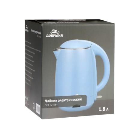 Electric kettle "Dobrynya" DO-1249B, plastic, 1.8 l, 2000 watts, blue-7