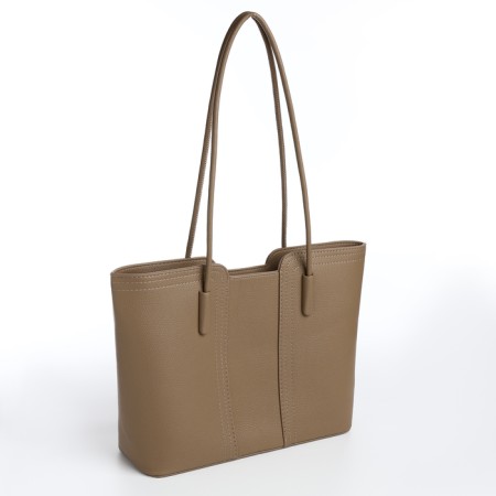 Bag Female Tout with zipper, beige color-1