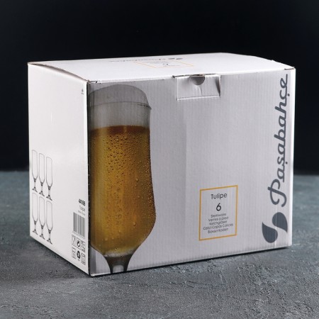 A set of glass glasses for beer Tulipe, 385 ml, 6 pcs-1