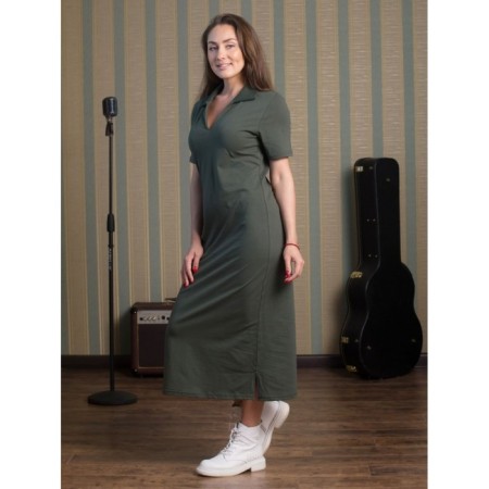 Women's dress, size 46, khaki color-2