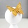 Souvenir Polystone "Golden butterfly on a column with a ball" White 24.5x9x10 cm