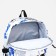 School backpack from textiles, 3 pockets, white/blue color