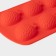 Baking shape of the share "strawberries", silicone, 19 × 11 × 1.5 cm, 6 cells (4 × 3.5 cm), red color