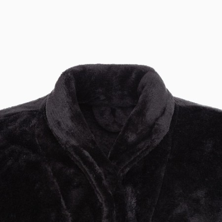 Unisex bathrobe Lovelife "Hygge" color Black, One Size, microfiber, 100% p/e, 250 g/m2-4