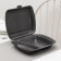 Single lunch box, 24.7 × 20.6 × 7 cm, 2 sectional, black color