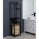 Rabberry with a basket for linen and crossbars, 2 tier, black color, 38x35x160 cm