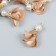 Decor for creativity Textile "Flower with pearls. Almonds" set 10 pcs 2.5 cm