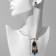 Set 2 objects: earrings, pendant "drops" quartet, color of white-sea in gold, 48 cm