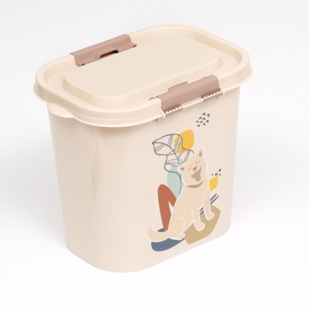 Dogs container for feed, oval, 10 l, mix of flowers-4