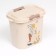 Dogs container for feed, oval, 10 l, mix of flowers