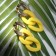 Earrings Plastic "Chain" sofa, yellow color in gold