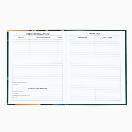 School diary for grade 1-11, in an integrated cover, 40 l. "School accessories"-1