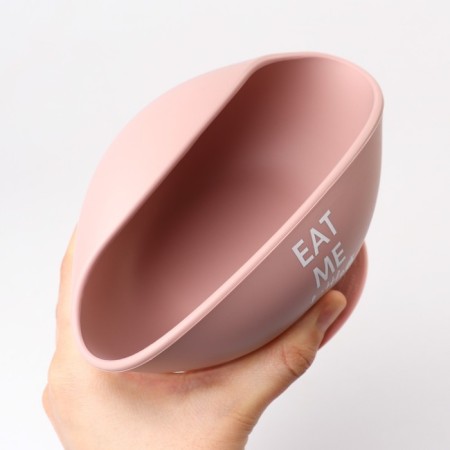 Baby plate on a suction cup 350 ml., M&B, 12xx12x8, dusty rose-5