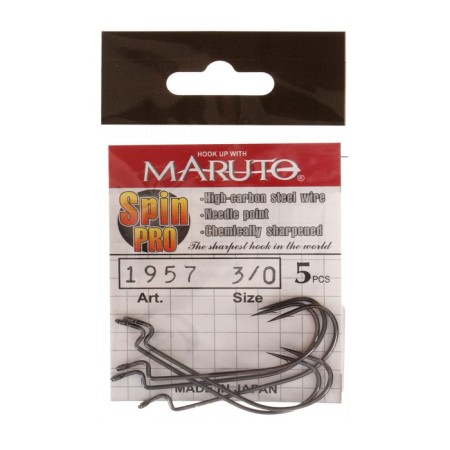 Offset hooks Maruto, series Spin Pro 1957, BN color, No. 3/0, 5 pcs.