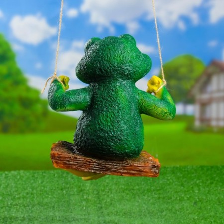 Suspended decor "Frog on a swing", 22x24x27cm-2