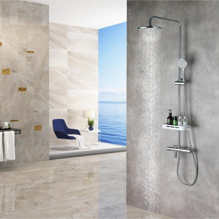 Lemark Yeti LM7010C bath mixer, single -leaf, tropical shower, thermostat, chrome-1