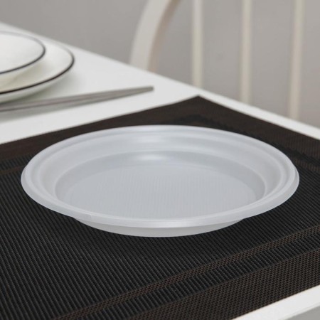A set of disposable plates "All on a picnic", d = 17 cm, 6 pcs, white