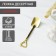 A dessert spoon made of stainless steel Magistro “shovel”, length 15.5 cm, rectangular shape, gold color