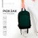 School textile Backpack 46x30x10 cm, vertical pocket, green color