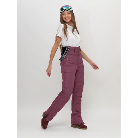 Ski pants female, size 44, burgundy color-7