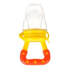 Nibbler for feeding, with silicone mesh, yellow color