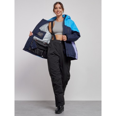 Ski costume female winter, size 52, blue color-10