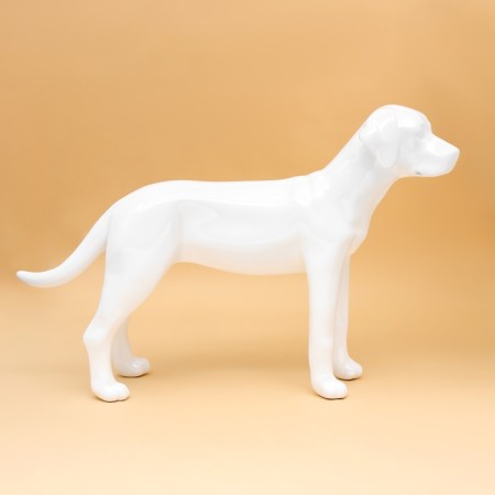 Dog mannequin, stagnant, collapsible, fiberglass, white-2