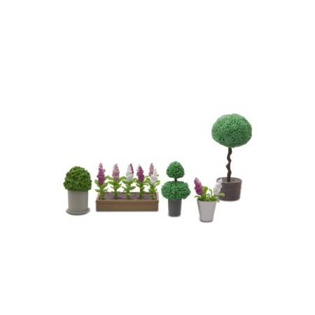 Game set of accessories for the puppet house Stockholm "Flowers in pots"