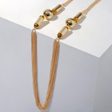 Beads "madness" balls, color gold, l = 90 cm-2