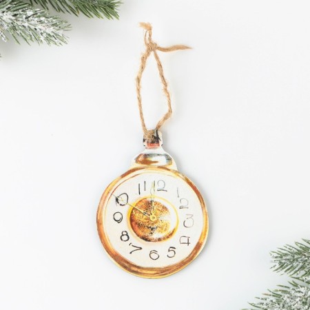 Christmas tree decoration "Clock", 6.8 x 9 cm-3