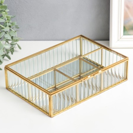 Organizer Casket Glass for trifles "waves" 6x16.5x23 cm