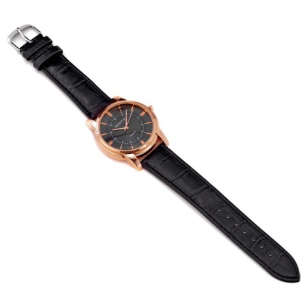 Men's wrist watch, d-3.8 cm, black strap-3