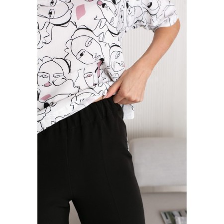 Women's pants on elastic band Eliseeva Olesya, size 44, black color-2