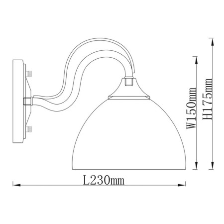 Bra “Olympus”, size 18.5x23.5x14.5 cm, 60W 1xe27 IP 20-4