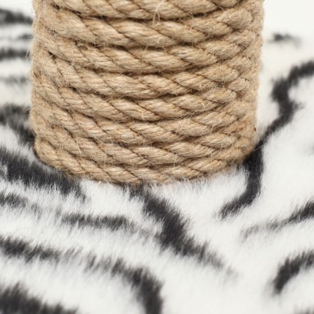 House for cats with a claw, round with toys, 65 x50 x 130 cm, zebra-4